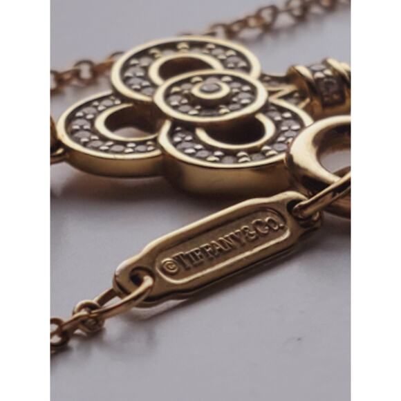 Tiffany & Co. 18k Yellow Gold Diamond Key Pendant Necklace with Box - Picture 6 of 9